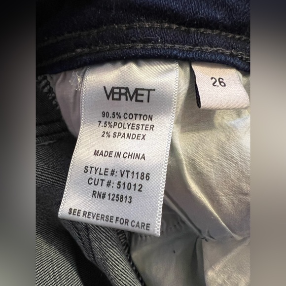 Vervet Jeans Womens 26 Dark Wash Button Fly High Rise - Picture 4 of 4